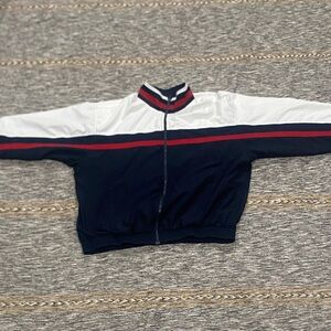 Stylish Men's Navy, White, and Red Lightweight Jacket